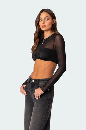 Top Cropped Manga Longa Jane