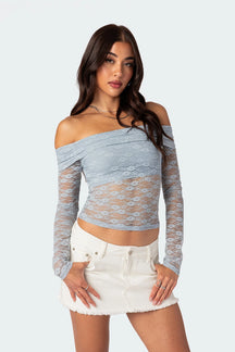 Top De Renda Transparente Dobrável Jessie