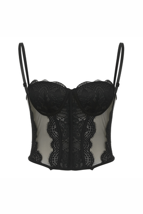 Top Corset de Mesh com Renda Savannah