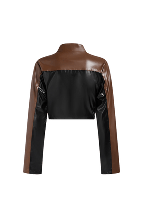 Jaqueta Cropped de Couro Biker Mila