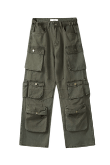 Calça Cargo Perna Reta com Multi Bolsos